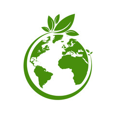 Ecology world symbol, icon. Eco friendly concept for company
