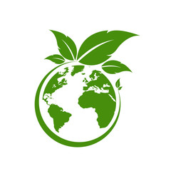 Ecology world symbol, icon. Eco friendly concept for company