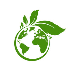 Ecology world symbol, icon. Eco friendly concept for company