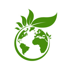 Ecology world symbol, icon. Eco friendly concept for company