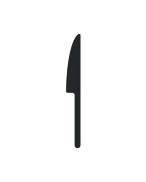 Knife icon logo. Simple flat shape sign. Restaurant cafe kitchen diner place menu symbol. Vector illustration image. black silhouette isolated on white background.