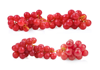 collection Grape red isolated on white background.