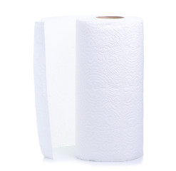 Roll white paper towel napkin on white background isolation