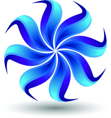 blue sun flower logo