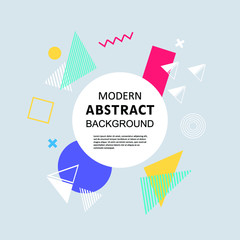 Abstract with badge geometric colorful pattern design and background. Use for modern design, decorated, flyer template and cover. EPS 10 Vector.
