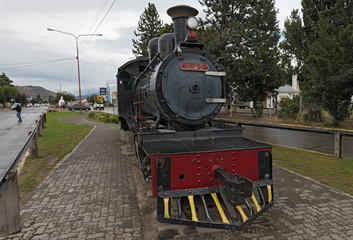 Old patagonian express locomotive La Trochita in the city of Esquel, Argentina