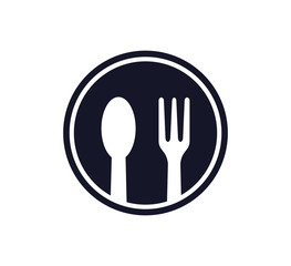 Restaurant icon ,spoon and fork icon vector logo design template