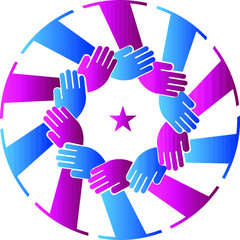 team work hands logo