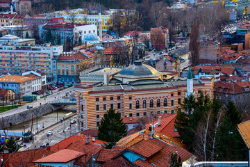 Beautiful view to the Sarajevo city hall