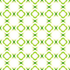 Ethnic hand painted  pattern. Green amazing boho 