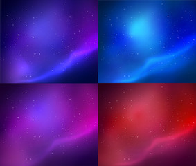 Collection of outer space vector backgrounds
