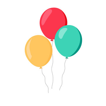 Picture Of Three Balloons On A White Background