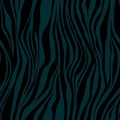 Fototapeta na wymiar Zebra skin style repeated seamless pattern. Black and dark green colors. N