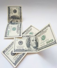 dollars on white background