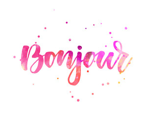 Bonjour - handwritten lettering © Artlana