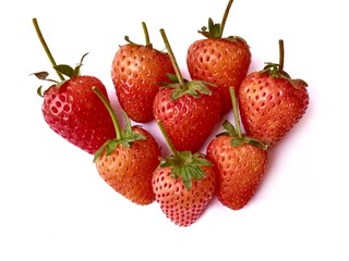 strawberries isolated on white background