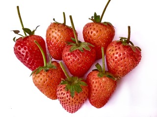 strawberries isolated on white background