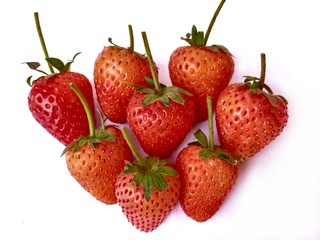 strawberries isolated on white background