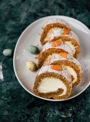 carrot roll cake with cream