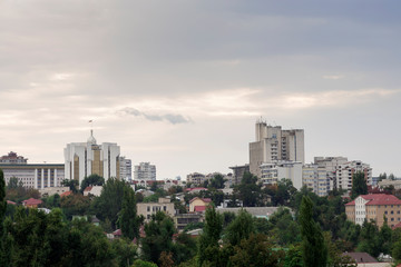 Fototapeta na wymiar Beautiful top view to the central district of Chisinau.