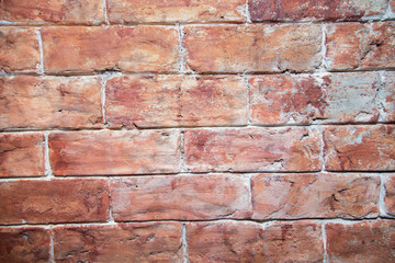 Obraz premium Wall is made of old red bricks.