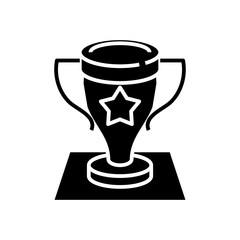 Star cup black icon, concept illustration, vector flat symbol, glyph sign.