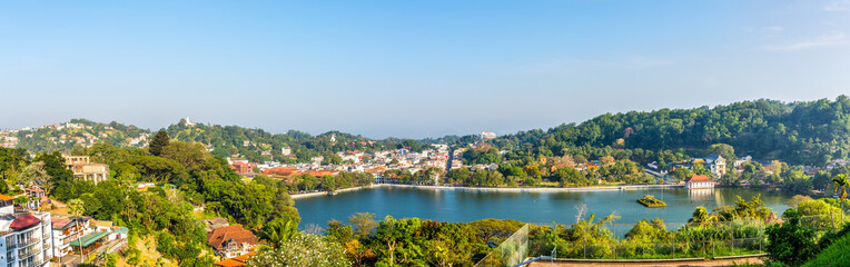 Fototapeta na wymiar Panoramic view at the City of Kandy in Sri Lanka