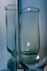 Blaue Glasvasen
