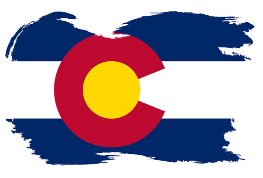 Colorado State Flag With Grunge Border