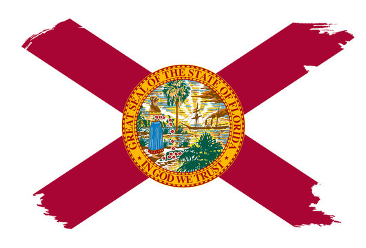 Florida State Flag With Grunge Border
