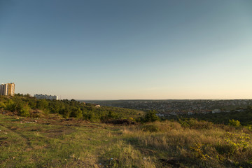 Fototapeta na wymiar Beatiful view of a lot in the suburb of Chisinau.