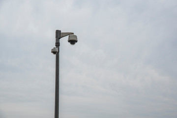 cctv security camera on a pole 