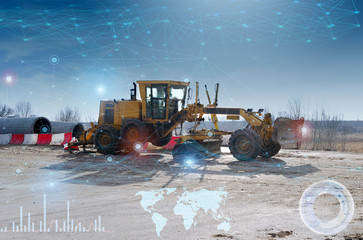 Automation of the road construction process, management of an artificial intelligence grader, data...