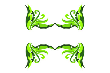 Green flora ornament border decoration