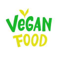 Vegan food vector logo sign