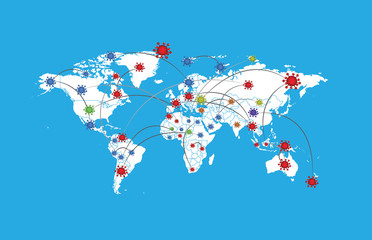 Illustration vector graphic of Alert corona virus outbreak with China,map and world map in the background. 