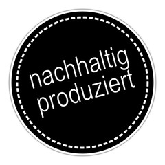 Sustainably Produced sticker - in german - illustration