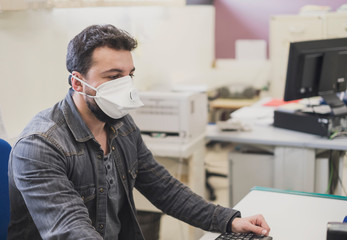 with medical mask, allergy or illness image