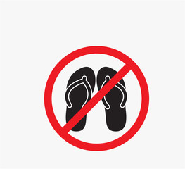 flip flops are prohibited icon vector logo template