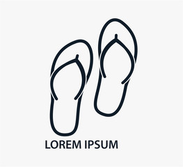 flip-flops icon vector logo design template