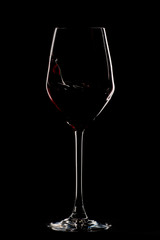 Wine bottle glasses silhouettes dark theme