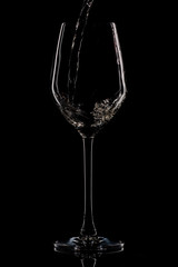 Wine bottle glasses silhouettes dark theme