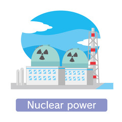 Naklejka premium 原子力発電 原発 電力 電気 電力会社 発電所