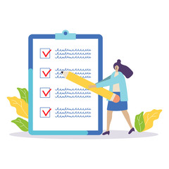 woman notes in terms of points vector illustration