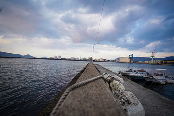 防波堤からの海
