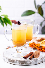 Healthy hot sea buckthorn tea
