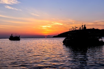 Fototapeta premium sunset of kota kinabalu