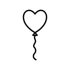 heart balloon line style icon vector design