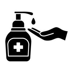 Hand wash with liquid soap icon vector