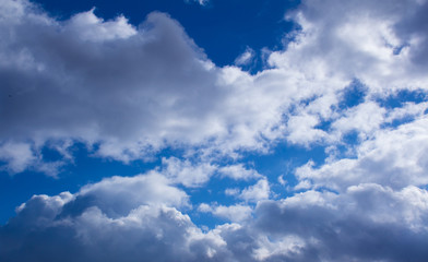 Beautiful large clouds against a clean blue sky